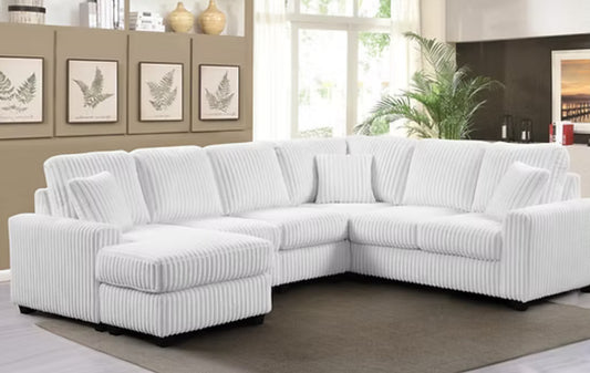 Lyon White LAF Chaise Sectional