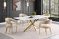 VENERA 5pc Set  RECTANGULAR 79-INCH FAUX MARBLE DINING TABLE WHITE