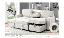 Load image into Gallery viewer, 81353BE
Beige Sleeper Sectional, Storage Chaise, USB, Drop Console
