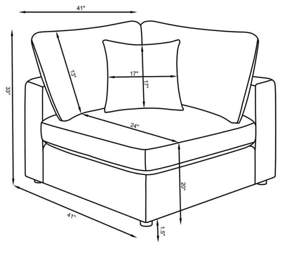 SERENE 4-PIECE UPHOLSTERED MODULAR SECTIONAL SOFA BEIGE