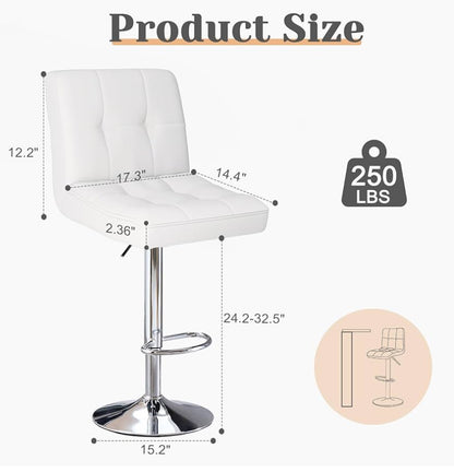 White Square Barstools 1736 Set Of 2