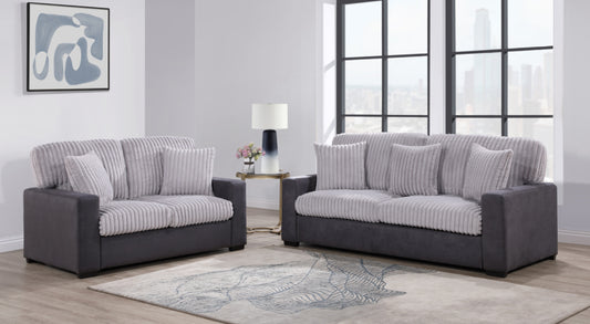 U9016 Light Grey/Mist Sofa + Loveseat