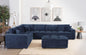 ATLANTIC 7-PIECE UPHOLSTERED MODULAR SECTIONAL SOFA BLUE