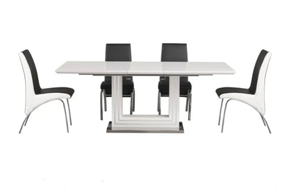Elodie - 5 Piece Dining Set - White Dark Gray