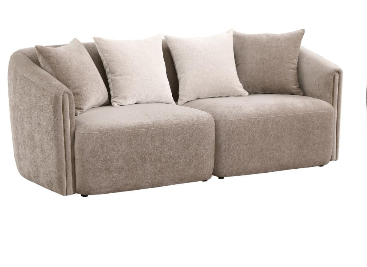 Townsend 2-piece Chenille Upholstered Sofa Set Latte
