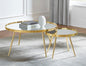 KAELYN 2-PIECE ROUND MIRROR TOP NESTING COFFEE TABLE GOLD