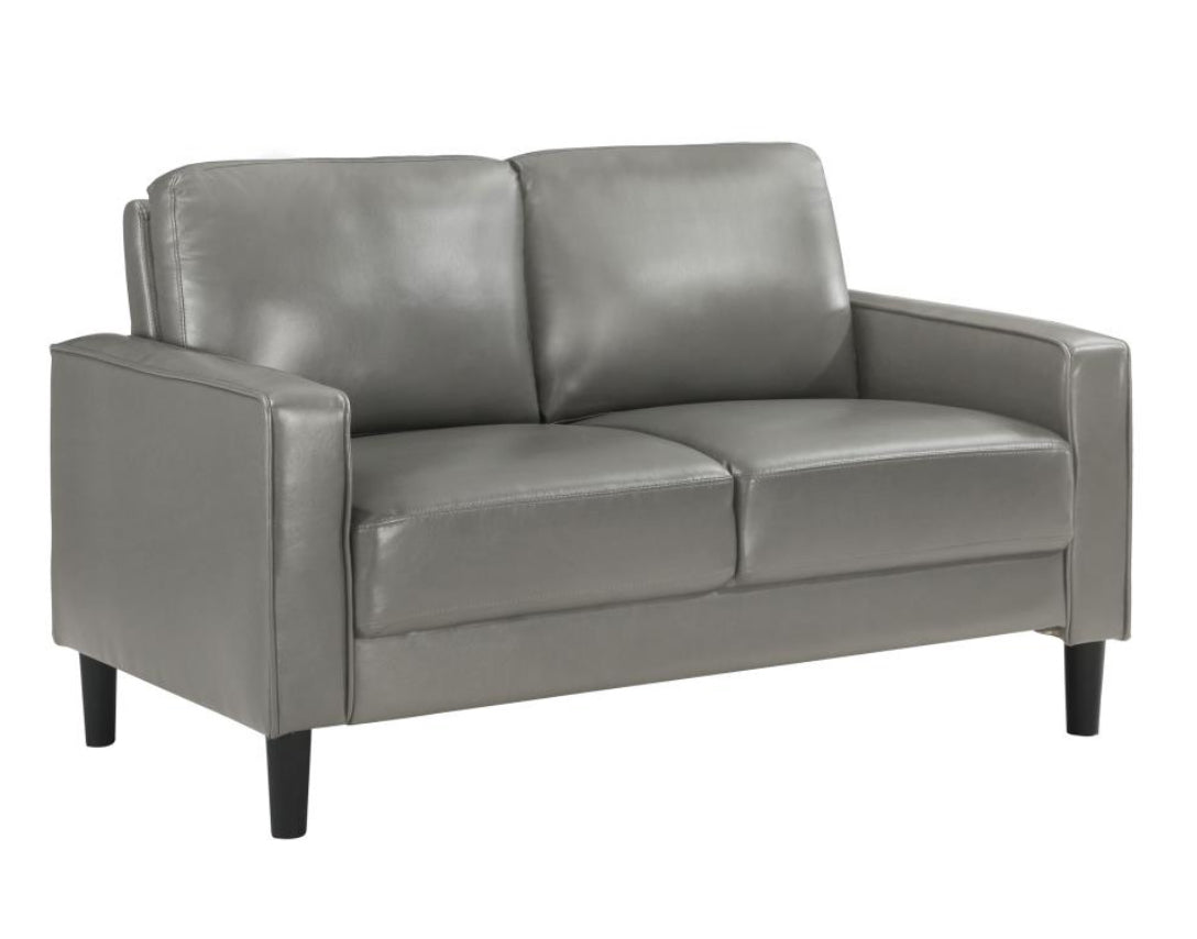 RUTH 3-PIECE UPHOLSTERED TRACK ARM SOFA SET GREY
