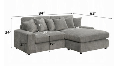 Tavia Reversible Sectional Sofa W/6 Pillows