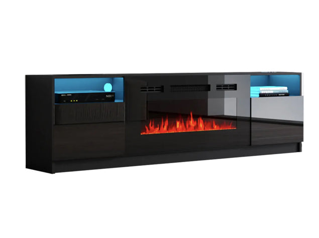 TV4190 Fireplace TV Stand WHITE/Black /Gray