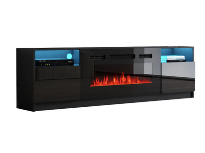 TV4190 Fireplace TV Stand WHITE/Black /Gray