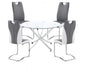 Brooklyn Grey & White Dining Table 5 Piece Set