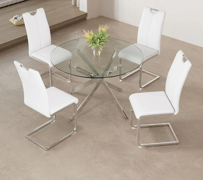 Sensy 5 Piece Chrome Dining Table Set