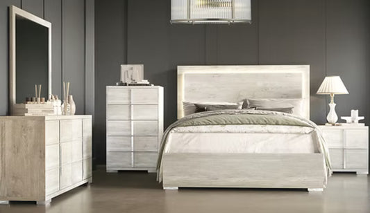 Juliet 4pc Whitewash Bedroom Set