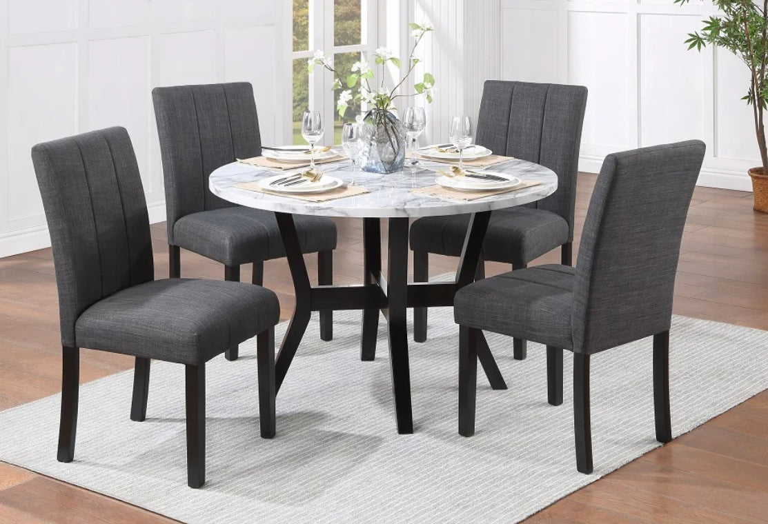 Kusa 5 Piece Dining Set with Stone Top