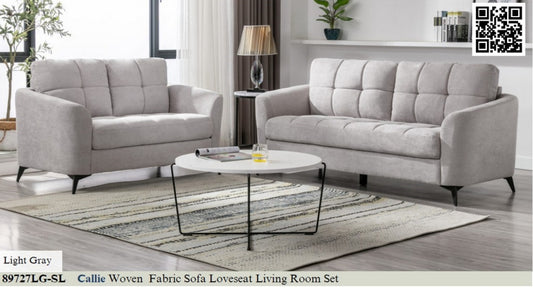 89727LG-SL
Callie Gray Woven Fabric Sofa Loveseat