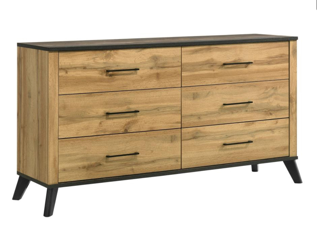 KAYWOOD 4-PIECE QUEEN / KING BEDROOM SET NATURAL PINE
