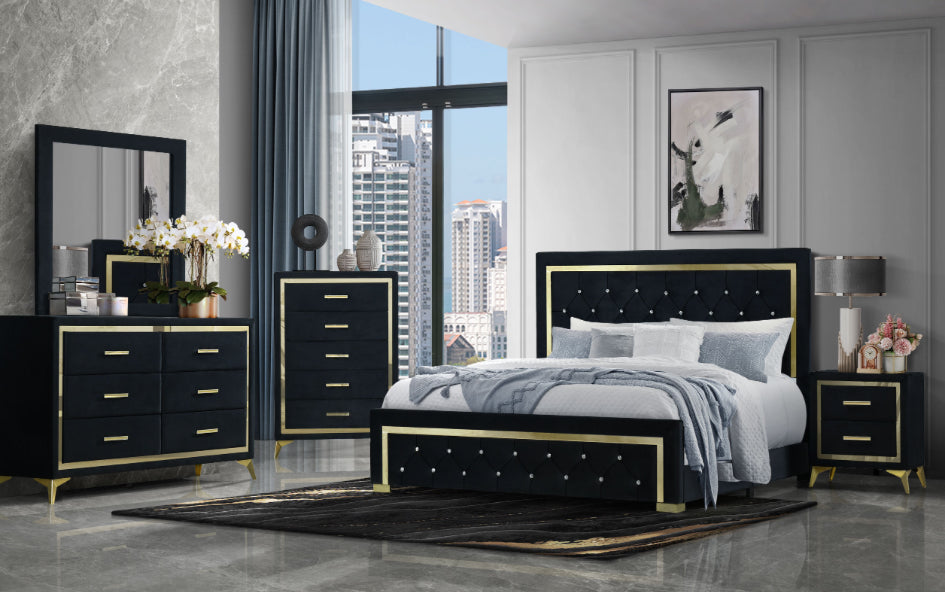 Kingdom Black 4 PC Bedroom Set