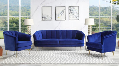 Eastbrook - 2 Piece Living Room Set - Blue Velvet