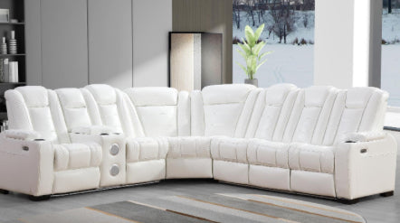L469 - ZACHARY WHITE/ GRAY/BLACK with LED lights and speakers Sectional