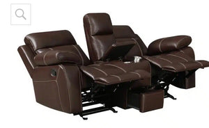 2122 2 pc Set Recliner Sofa & Loveseat Brown