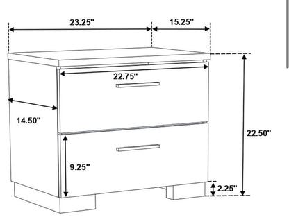 JEREMAINE 4pc QUEEN/ KING BEDROOM SET WHITE