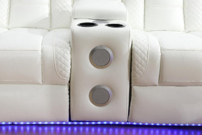 L469 - ZACHARY WHITE/ GRAY/BLACK with LED lights and speakers Sectional