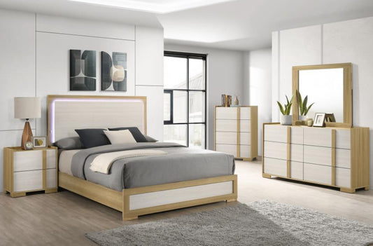 HYLAND 4 PIECE QUEEN BEDROOM SET NATURAL