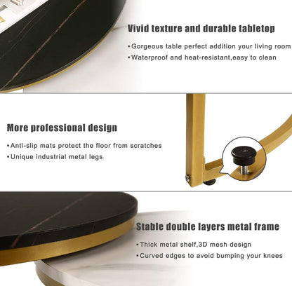 Black & White Gold Nesting Coffee Table