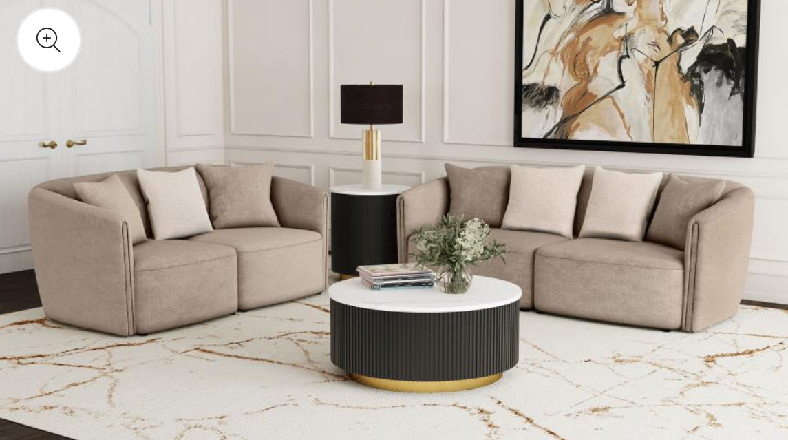 Townsend 2-piece Chenille Upholstered Sofa Set Latte