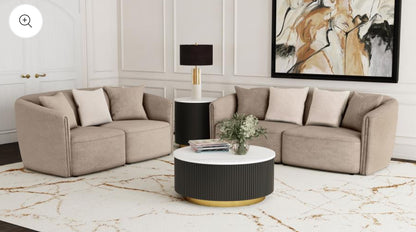 Townsend 2-piece Chenille Upholstered Sofa Set Latte