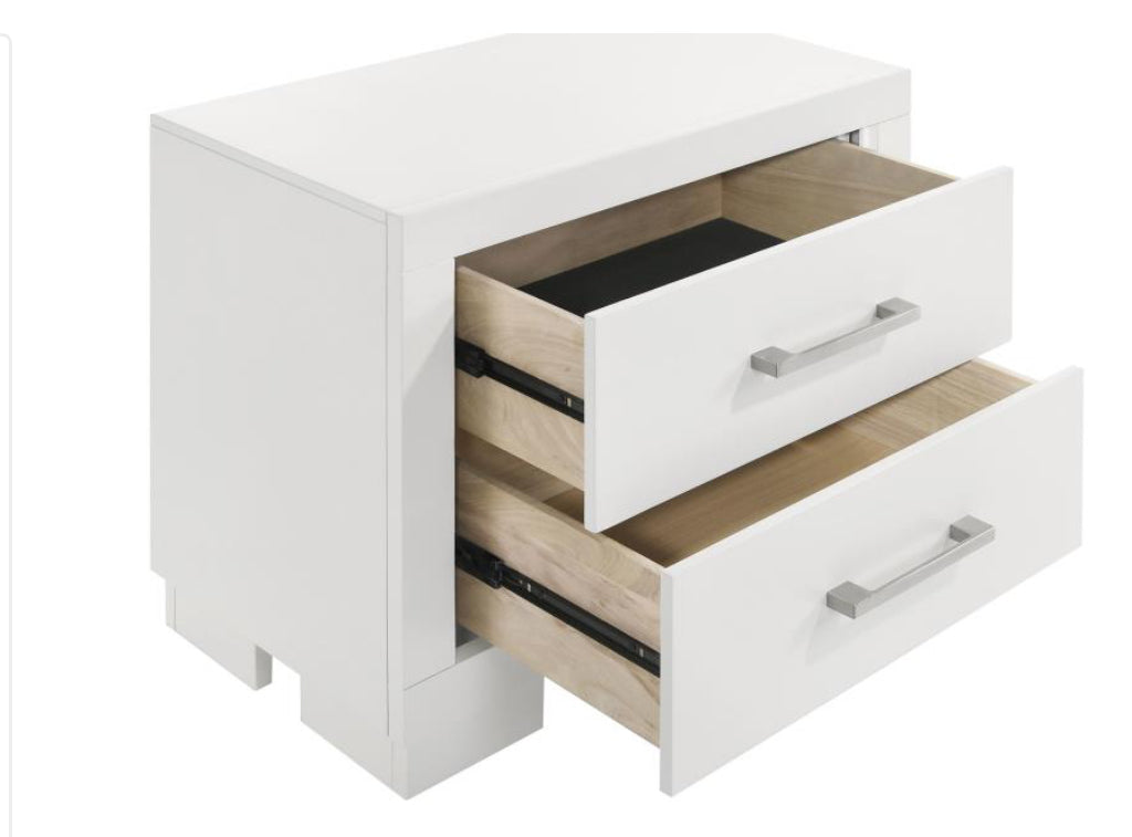 JESSICA 4/7pc QUEEN\KING LED BEDROOM SET SNOW WHITE