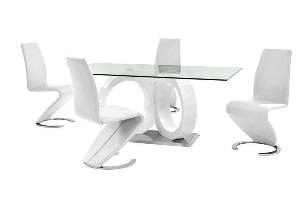 Modway White Dining set 5pc Set