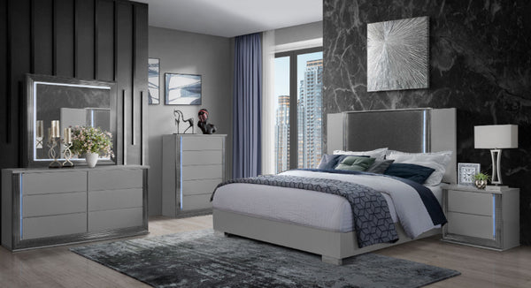 Ylime Smooth Silver4 PC Bedroom Set – Better Home Furniture