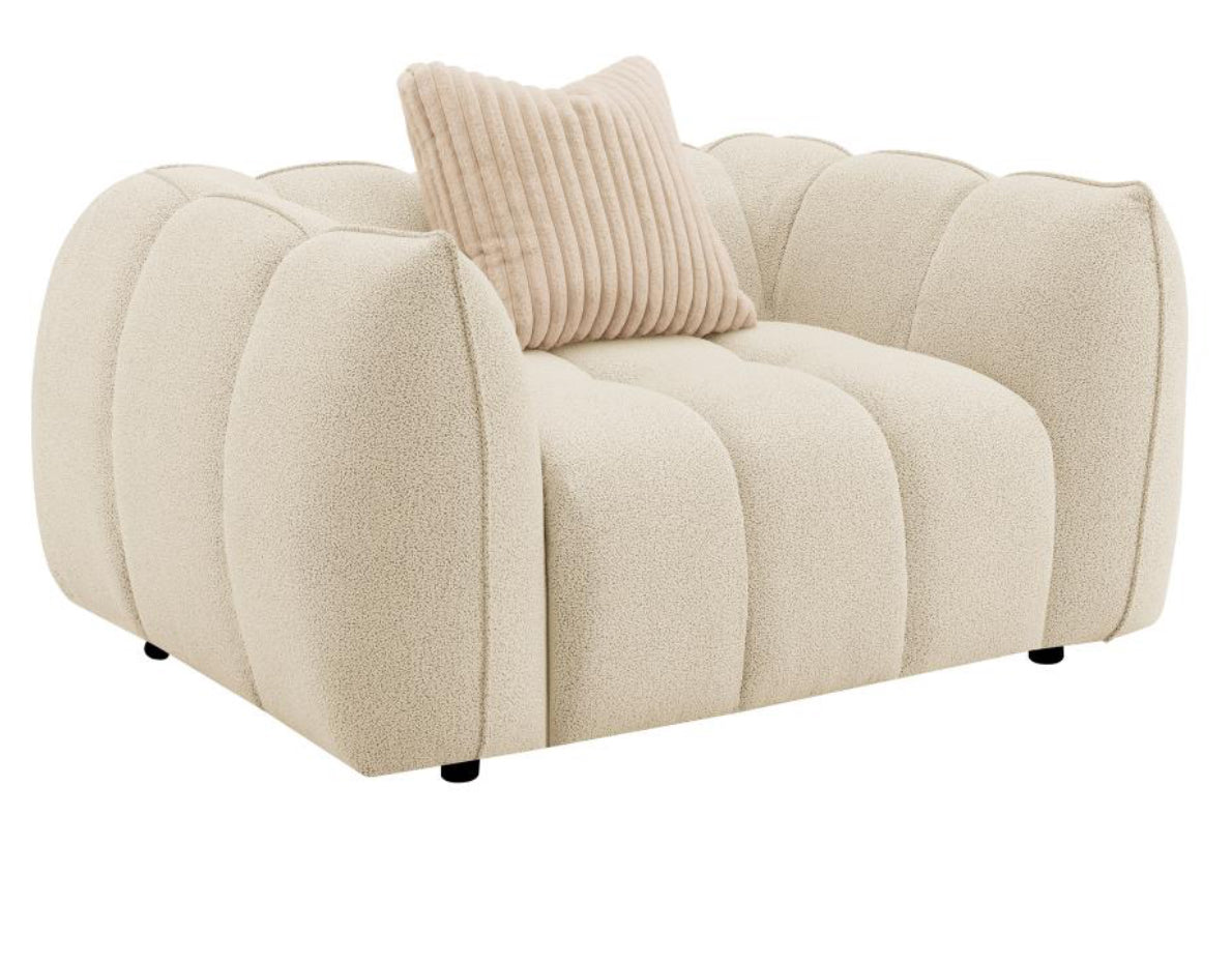 Winchester Boucle Upholstered Extra Long Sofa & chair