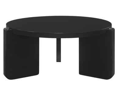 CORDOVA ROUND SOLID WOOD COFFEE TABLE BLACK