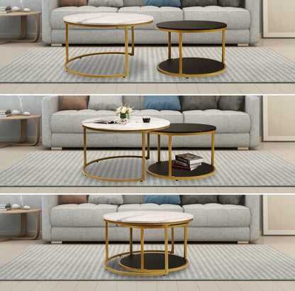 Black & White Gold Nesting Coffee Table