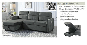 89331DG
Ivy Dark Gray Velvet Loveseat