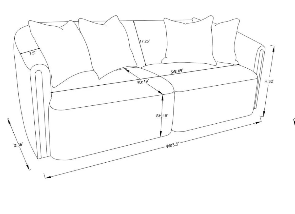 Townsend 2-piece Chenille Upholstered Sofa Set Latte