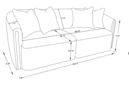 Townsend 2-piece Chenille Upholstered Sofa Set Latte