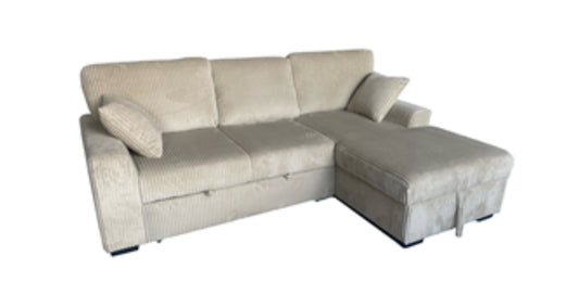 M8012 Beige Sleeper Right Side Chaise