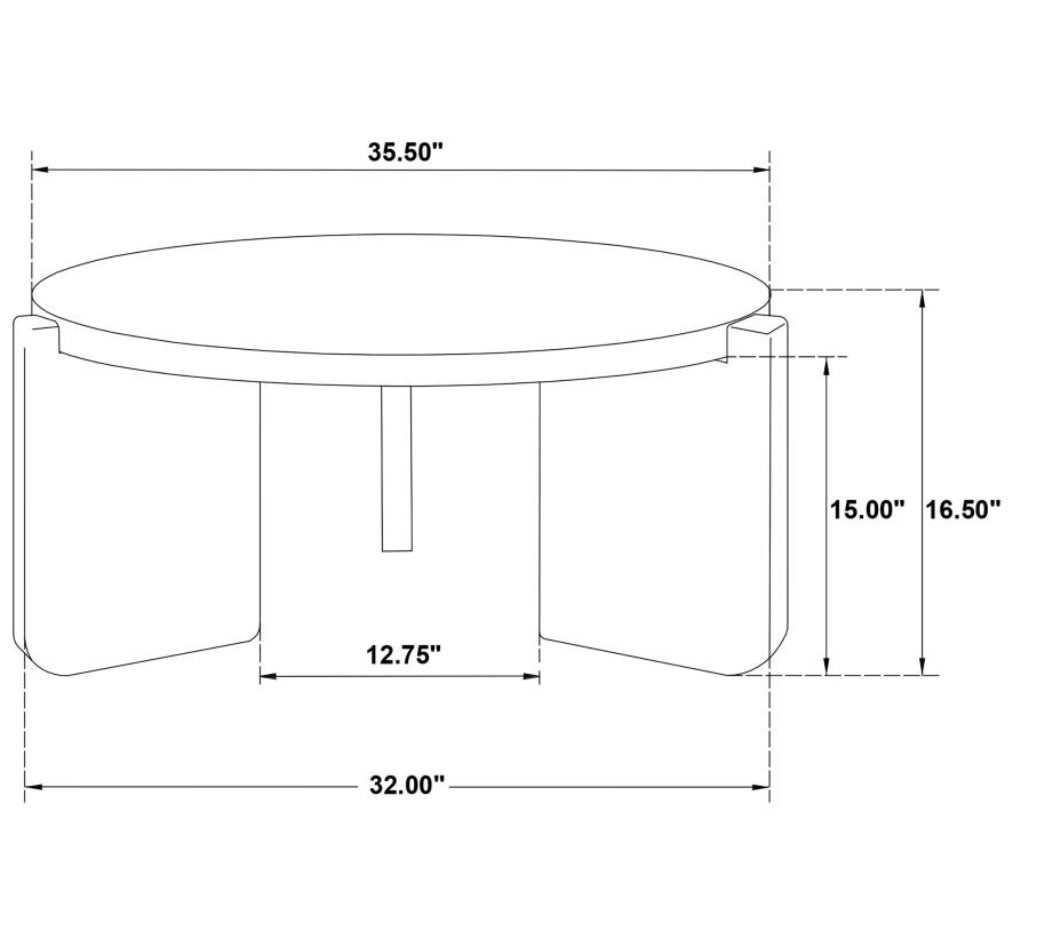 CORDOVA ROUND SOLID WOOD COFFEE TABLE BLACK