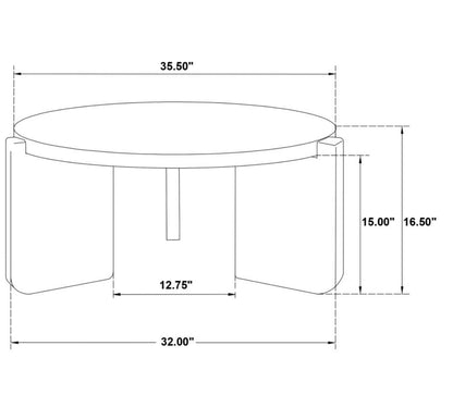 CORDOVA ROUND SOLID WOOD COFFEE TABLE BLACK