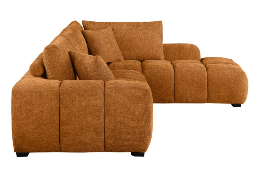 CAMACHO UPHOLSTERED CHAISE SECTIONAL SOFA ORANGE