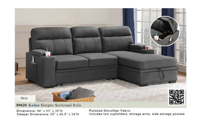89620
Kaden Gray Polished Microfiber Loveseat