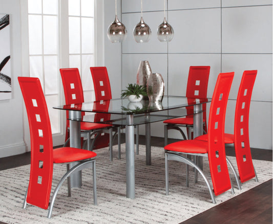 Valencia 5PCS/7PCS Red Dining Set 92780