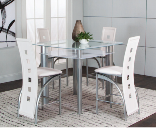 5PCS Valencia Counter High White Set