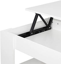 Load image into Gallery viewer, Coffee Table with Lift Top Hidden Compartment and Storage Shelves (White,Brown)
