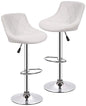 White Diamond Pattern Set Of 2 Barstools