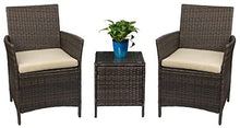 Load image into Gallery viewer, Patio Porch Furniture Sets 3 Pieces PE Rattan Wicker Chairs with Table
