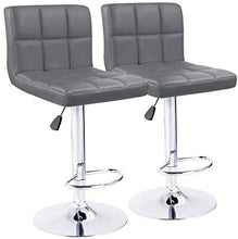 Load image into Gallery viewer, Gray Square Design Modern Barstools Set Of 2
